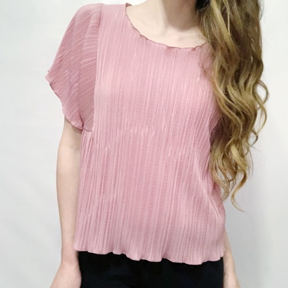 Madewell Texture & Thread Micropleat Top In Mauve - Picture 6 of 7
